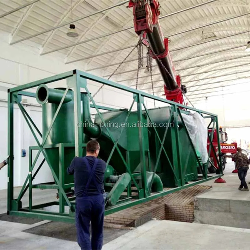 Low cost 100Kg-1T small skid-mounted pyrolysis machine truck loaded type used tyre plastic recycling plant to fuel oil