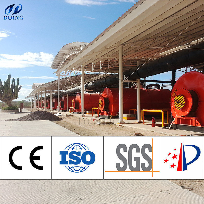 China DOING Group Rubber tire recycling machine full automatic tyre oil pyrolysis plant with tyre shredder cutter