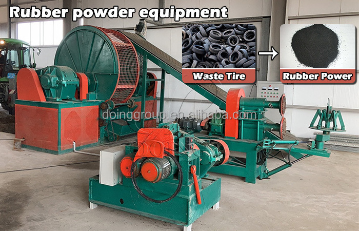 China DOING Group Rubber tire recycling machine full automatic tyre oil pyrolysis plant with tyre shredder cutter