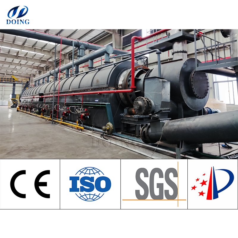 15-50Ton per day Continuous Waste Tyre Pyrolysis into Furnace/Boiler Heating Oil Pyrolysis Plant Rubber Recycling Machine