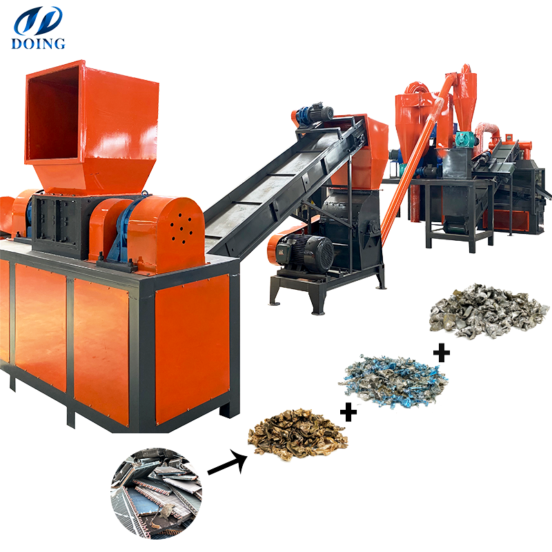 Waste Car Rdiator Crushing And Separation Machine Copper Aluminum Radiator Recycling Line For Copper And Aluminum Recycling