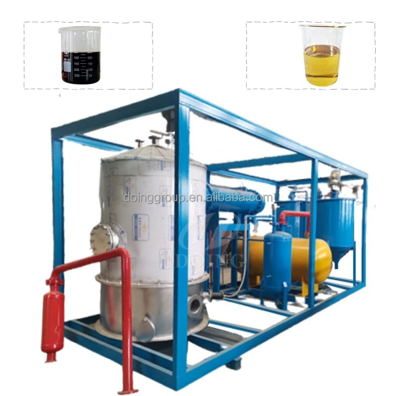 Highly productive 100-600 liters per day Used motor oil pyrolysis oil waste engine oil to diesel refinery plant