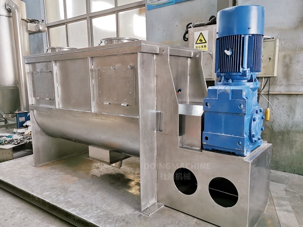 Horizontal stainless steel dry powder spiral ribbon mixer