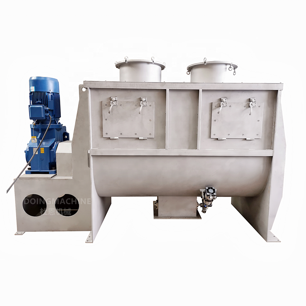 Horizontal stainless steel dry powder spiral ribbon mixer