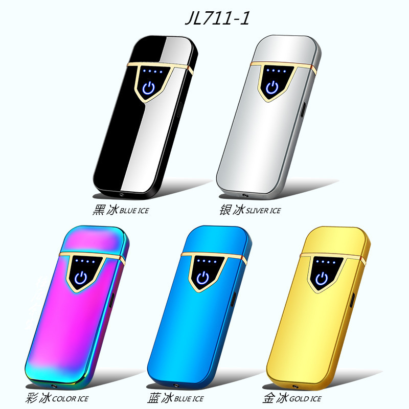 New Design Portable Touch Sensing Windproof Electronic Lighter USB Charging Lighter Heat Coil Lighter For Smoking