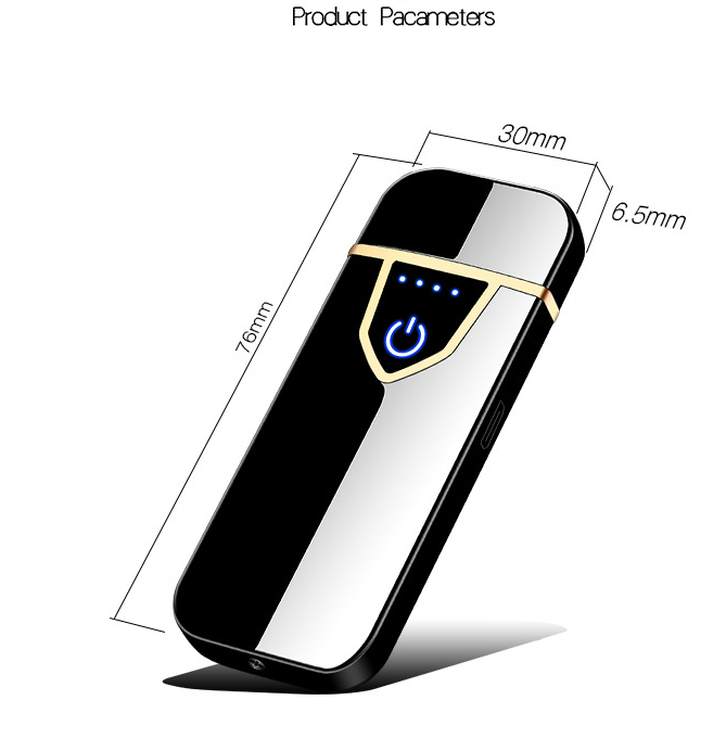 New Design Portable Touch Sensing Windproof Electronic Lighter USB Charging Lighter Heat Coil Lighter For Smoking