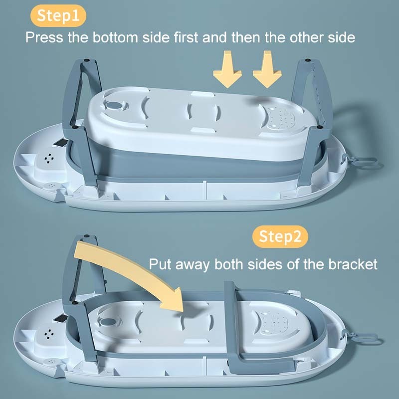 Hot Popular Bathtub For Kids Foldable Portable Baby Bathtub With Thermometer Bathroom Children Bath Tub Easy Cleaning