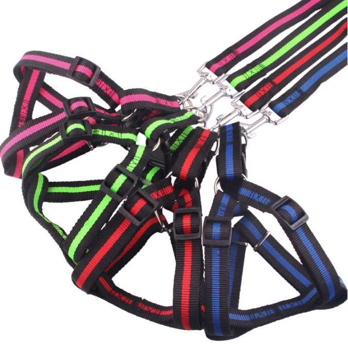 Quick release  adjustable elastic Pet Dog Collar Leash With reflective tape