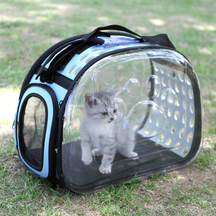 durable foldable eva plastic cat dog bags travel pet carrier