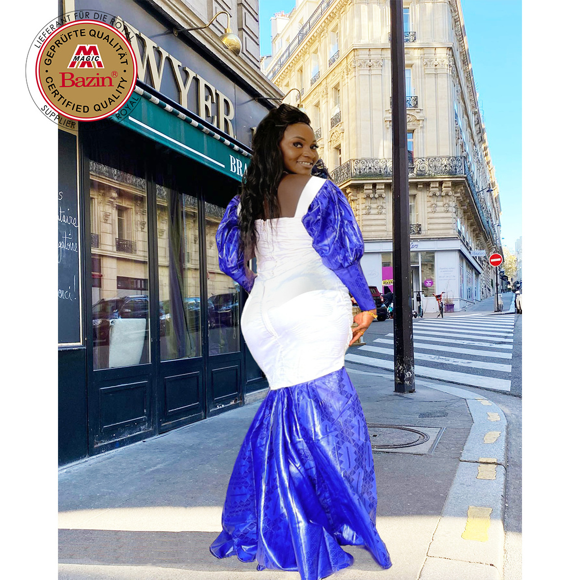 Winter Long Sleeve Basin Riche Dresses For African Ankara Women Party Dresses Top Quality New Original Bazin Evening Gowns