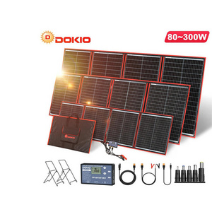 Dokio US EU Stock  80W 100W 160W 200W Portable Foldable Solar Panels With 12V Controller Solar Panel For House Camping Travel