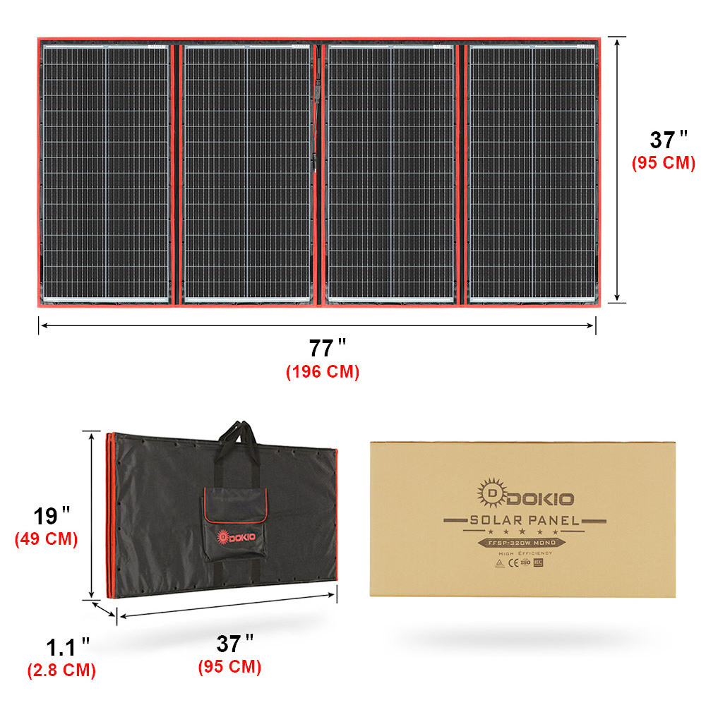 Portable foldable solar panel 100w/200w/300w solar charger kits with 2 usbs for home/outdoor camping/ Trailer/ Car /Marine