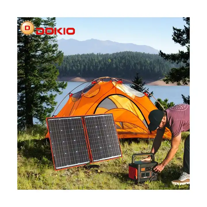 Dokio 100W (55Wx2Pcs) 18V Flexible Black Solar Panels Blanket  Foldable 12 Volt Controller 100 Watt Panels Solar