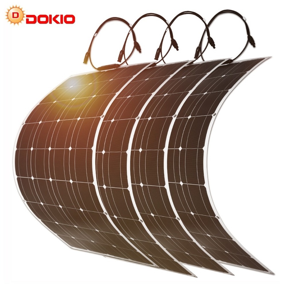 6PCS 12V 100W Flexible Mono Solar Panel For Car Battery  Boat Home 200w 300w 500w 600w Solar System China Dokio