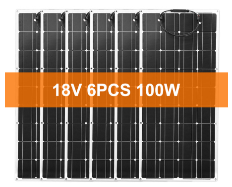 6PCS 12V 100W Flexible Mono Solar Panel For Car Battery  Boat Home 200w 300w 500w 600w Solar System China Dokio