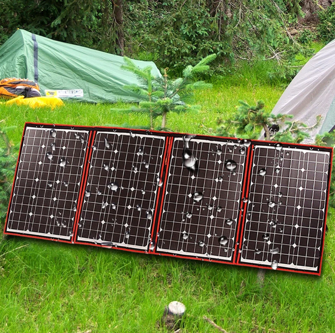 Dokio 200W Flexible Foldable Portable Solar panel with 12v Charger controller for OuTdoor Camping RV CAR Home