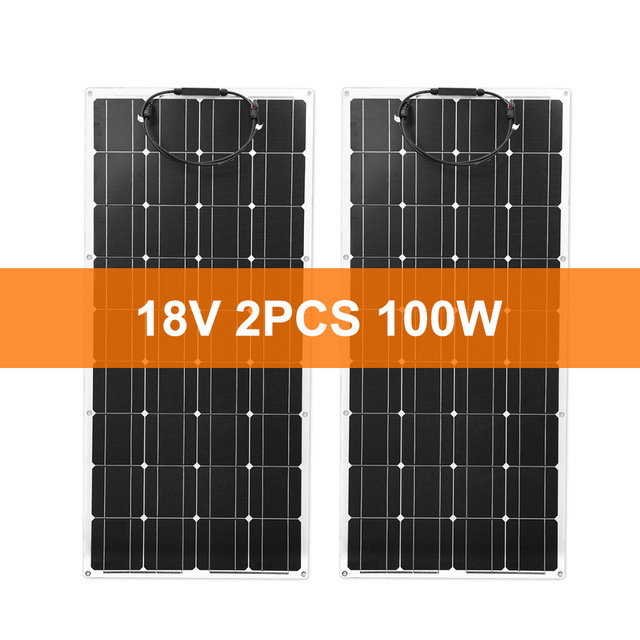 DOKIO 2PCS 100W   flexible solar panel for RV, caravan, yacht, boat and golf cart with CE IEC Certificate