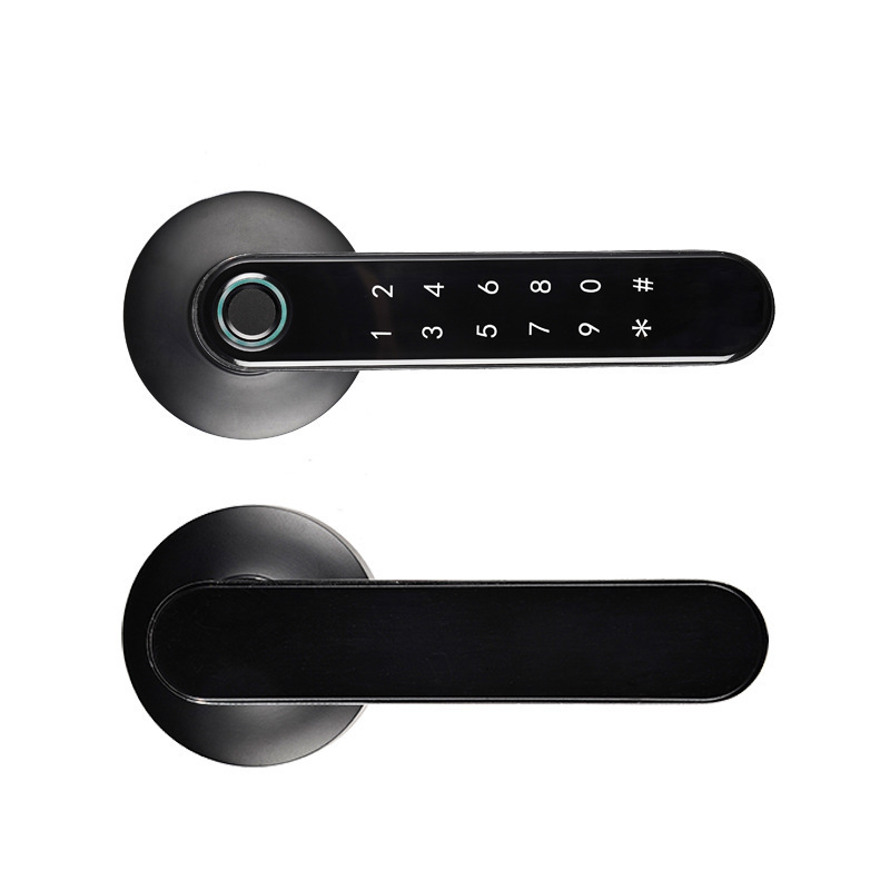 Tuya APP Remote Control Smart Fingerprint Password Lock Electric Biometrics Code Number Single Latch Door Lock With Key