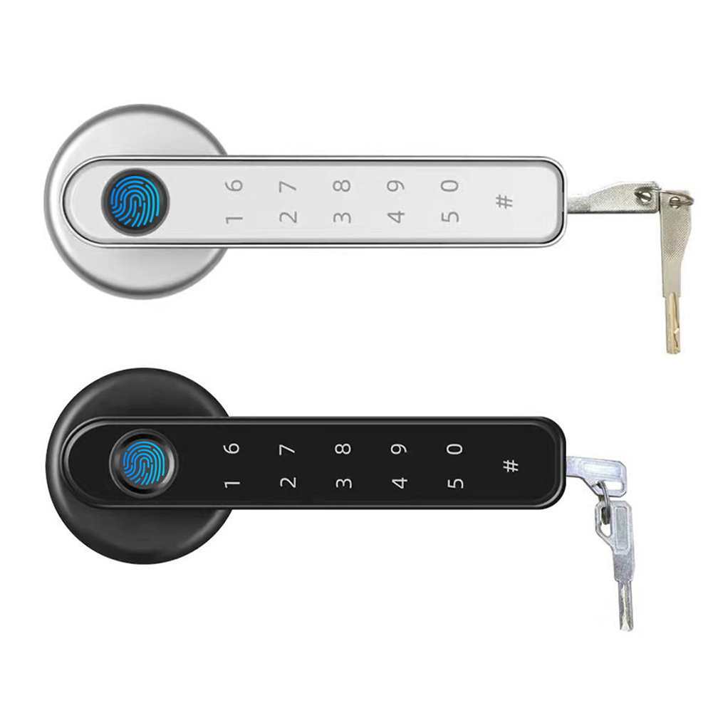 Tuya APP Remote Control Smart Fingerprint Password Lock Electric Biometrics Code Number Single Latch Door Lock With Key