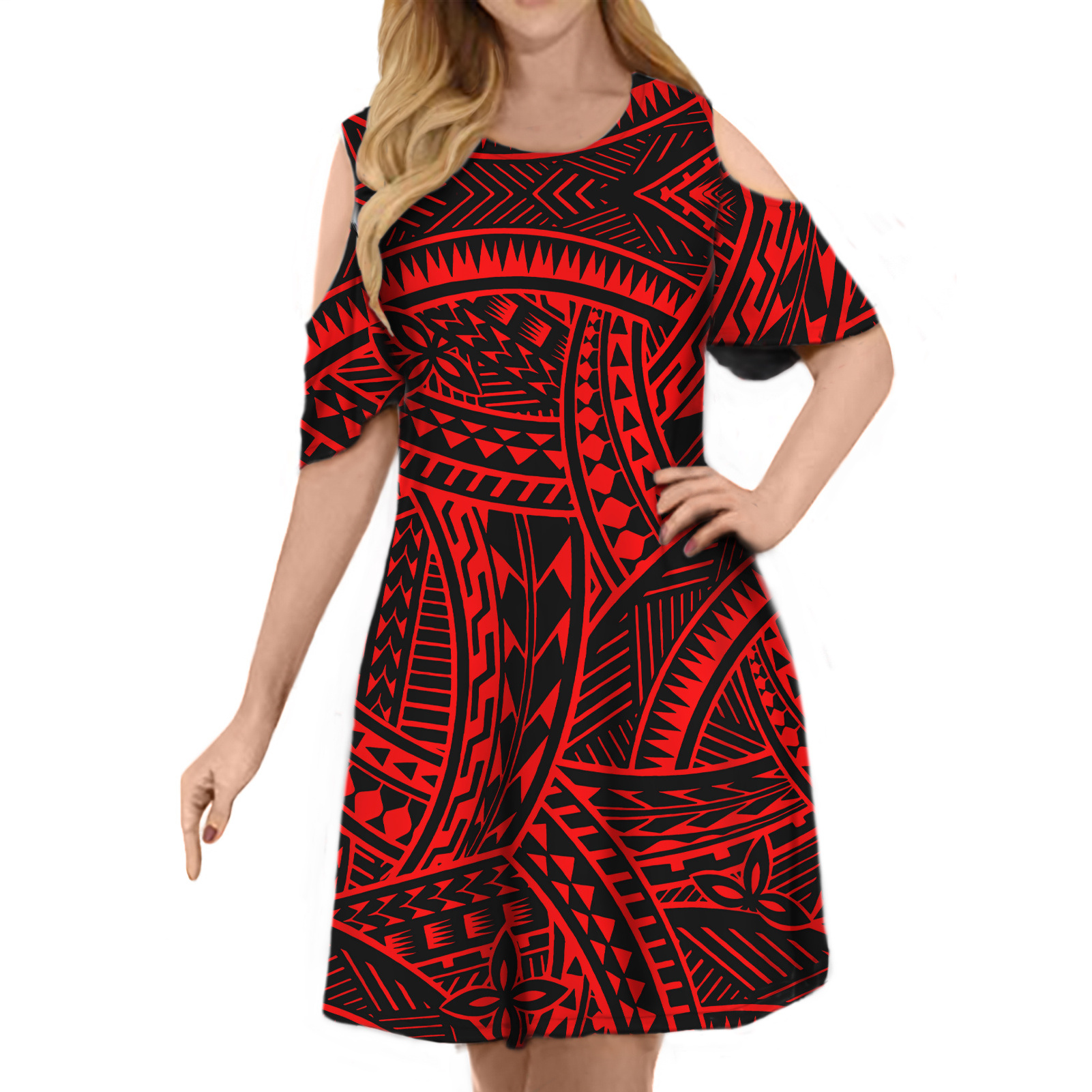 Polynesian tribal design kits dress custom Elegant Casual Womens Maxi Dresses Wholesale Sets of Couples high Quality men shirts