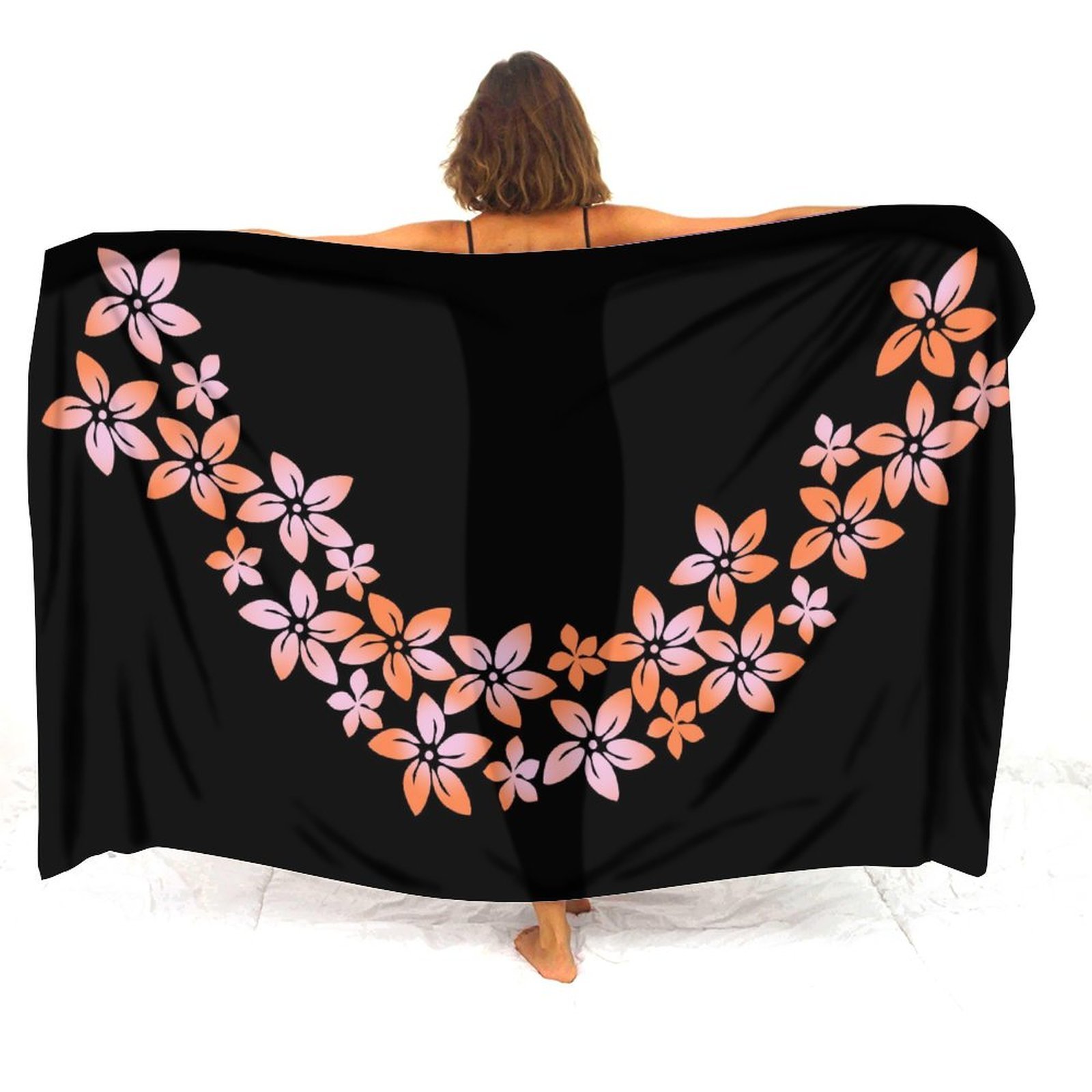 High Quality Custom Hawaiian Sarongs for Women Plumeria Flower Printing Beachwear Sarong Lavalava Ladies Swimsuit Wrap Skirts