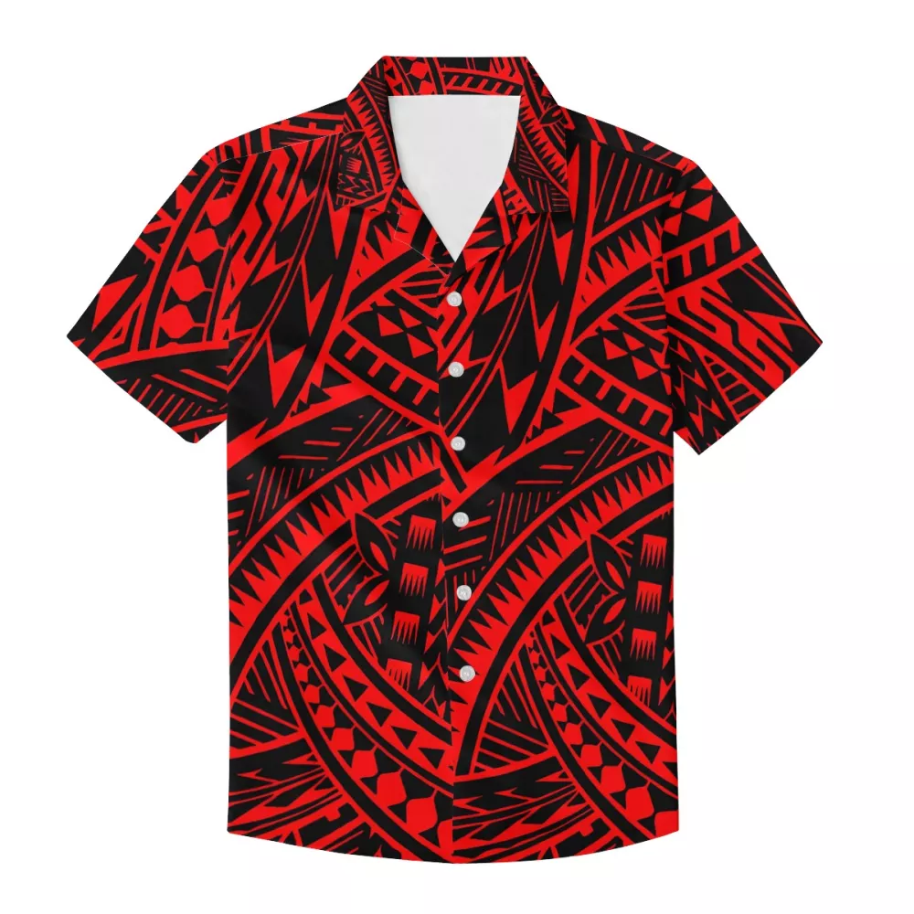 Polynesian tribal design kits dress custom Elegant Casual Womens Maxi Dresses Wholesale Sets of Couples high Quality men shirts