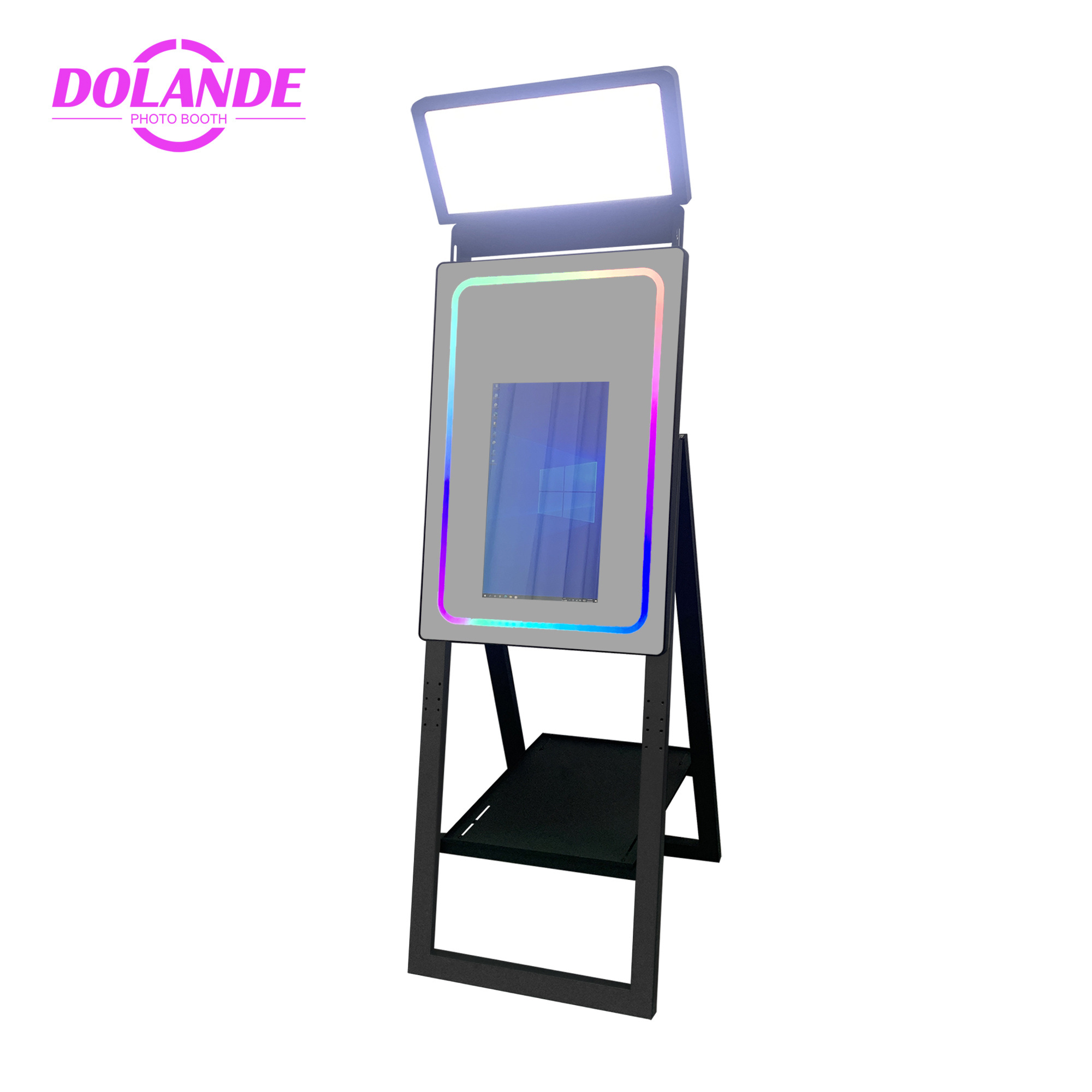 Magic Mirror Photo Booth 40inch Foldable Machine Self Service Mirror Photo Booth With Printer