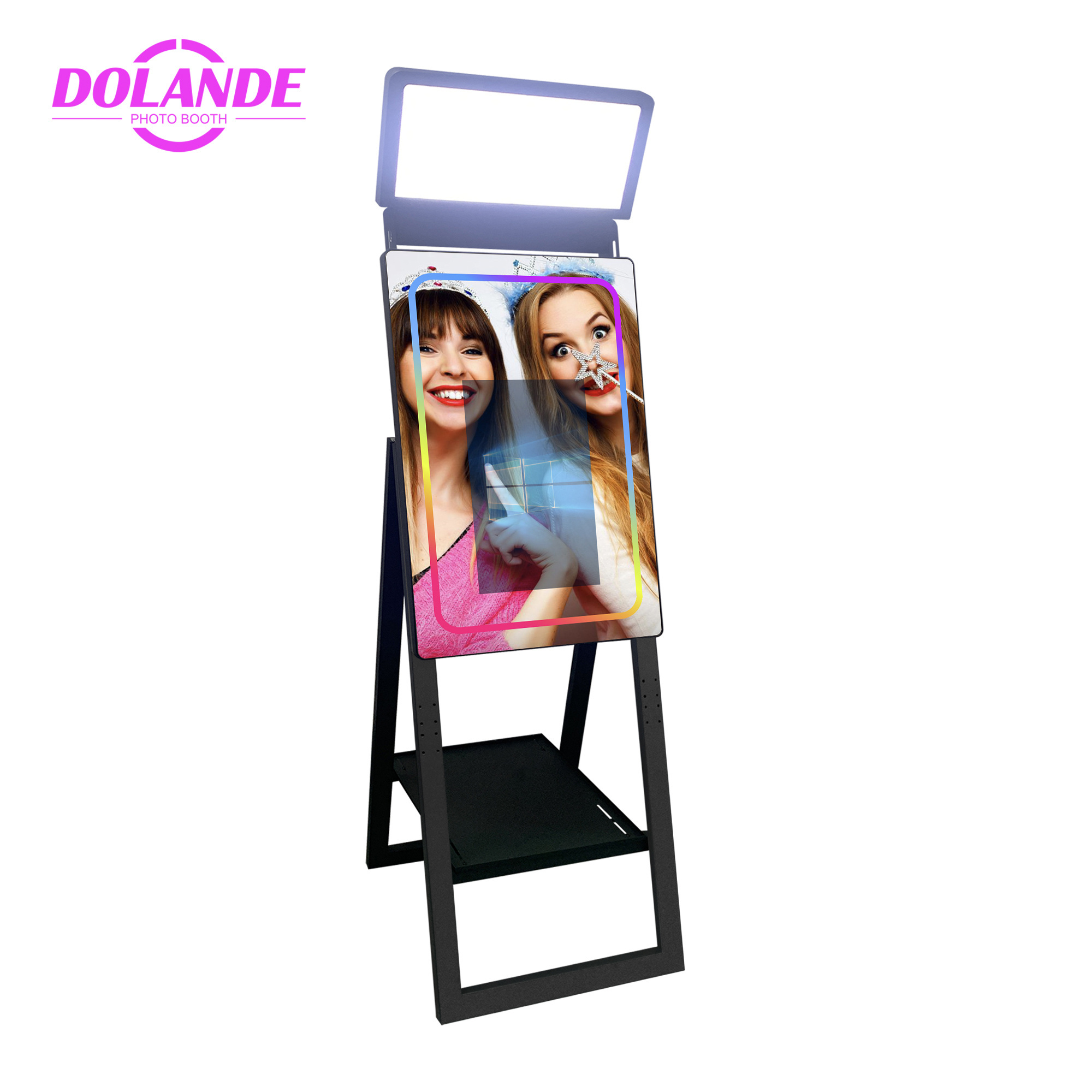 Magic Mirror Photo Booth 40inch Foldable Machine Self Service Mirror Photo Booth With Printer