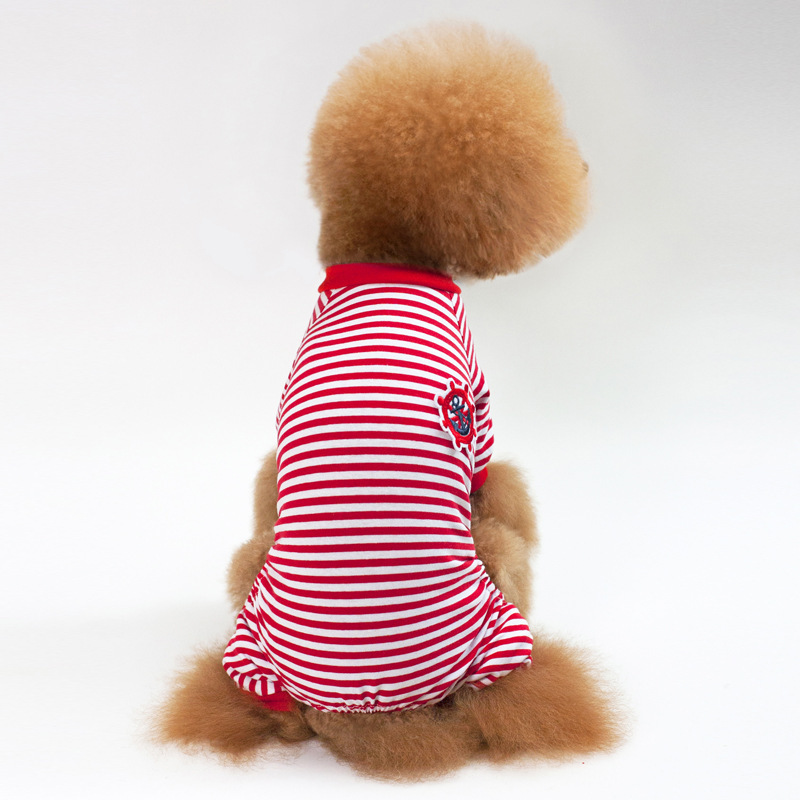 Designer Dog Clothes 2021 Wholesales Comfortable Cotton Stripe French Bulldog Dog Sweatershirt,  Chihuahua Dog Pajamas