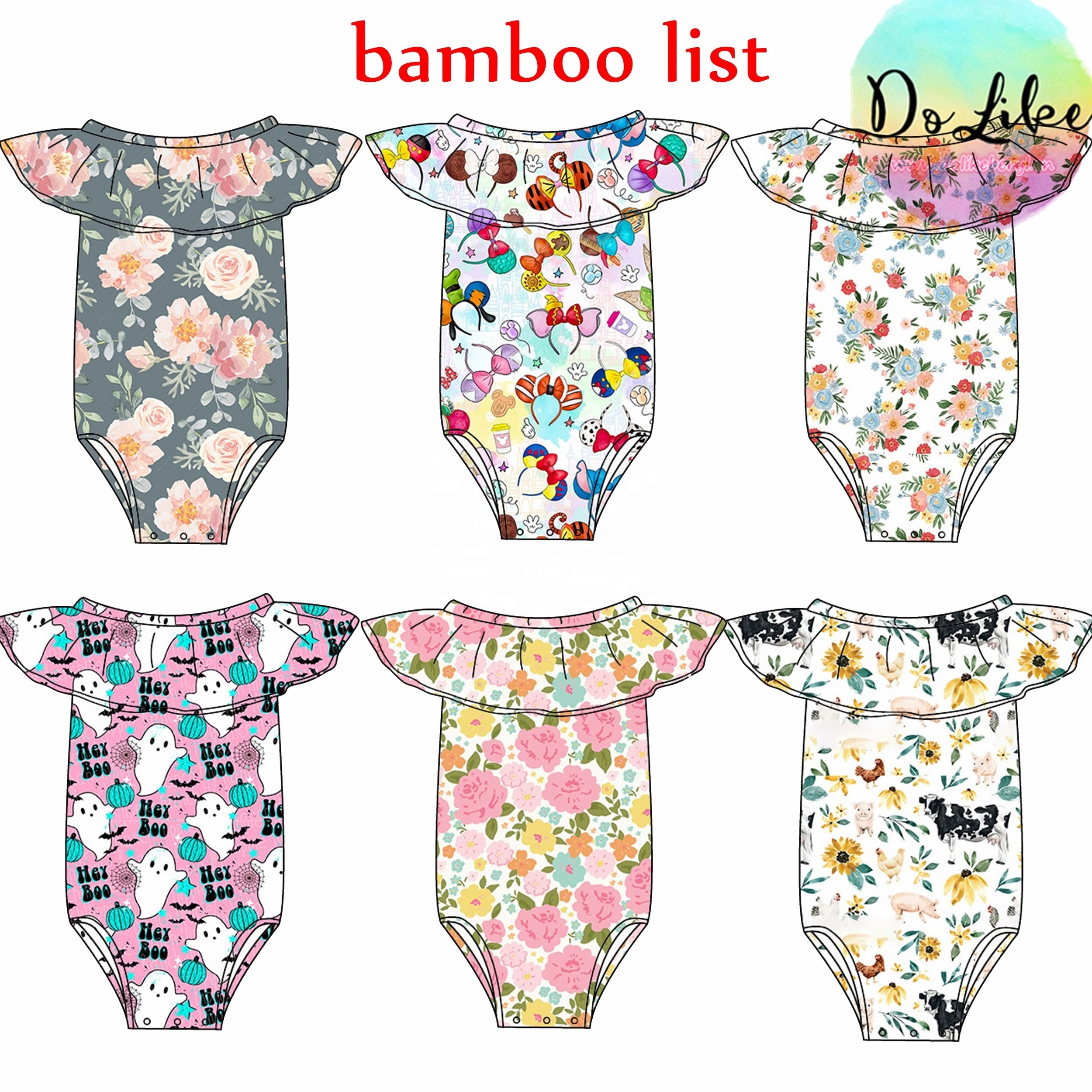 2024 latest design custom printing baby clothing jumpsuit spring autumn clothes for little kids bamboo fabric products