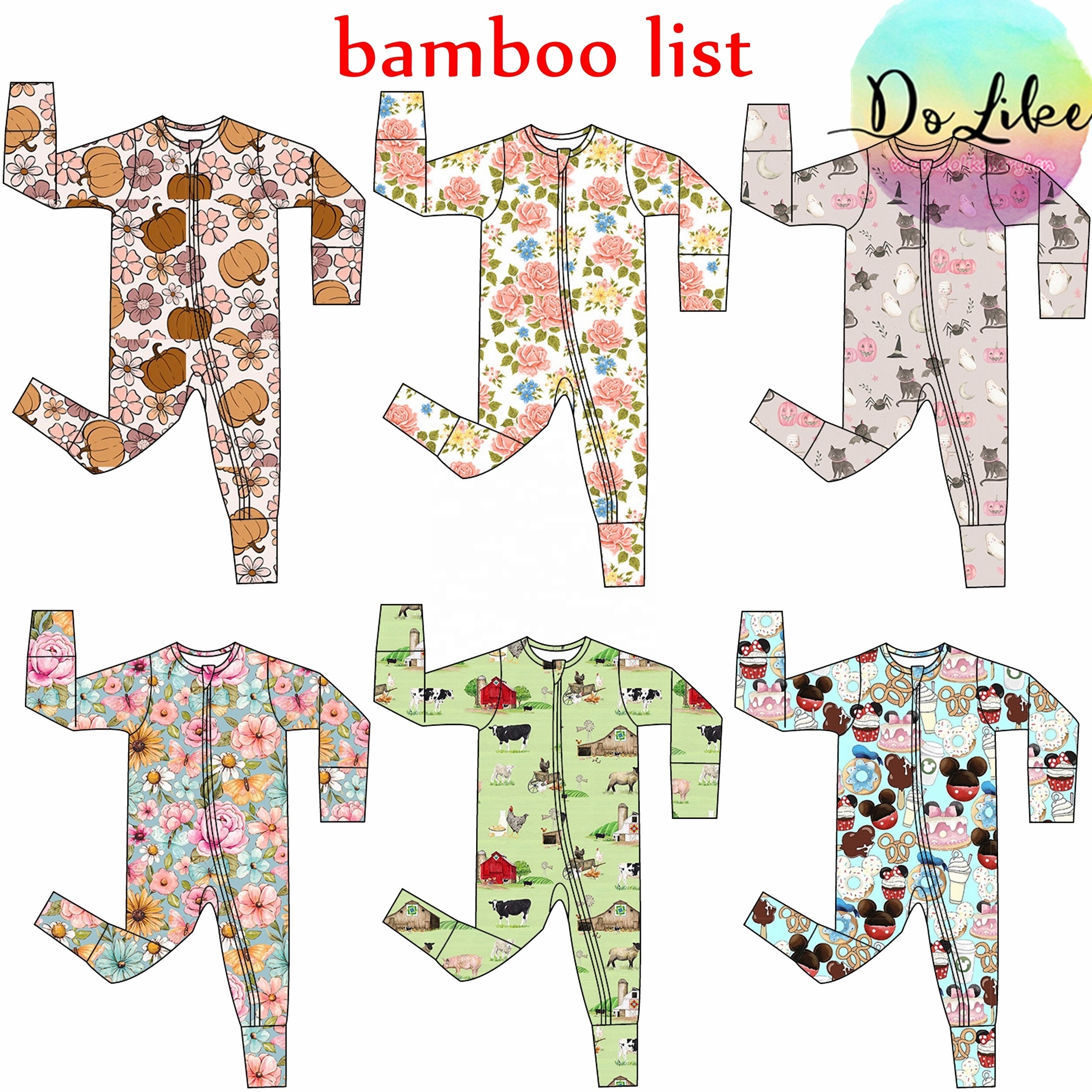 2024 latest design custom printing baby clothing jumpsuit spring autumn clothes for little kids bamboo fabric products