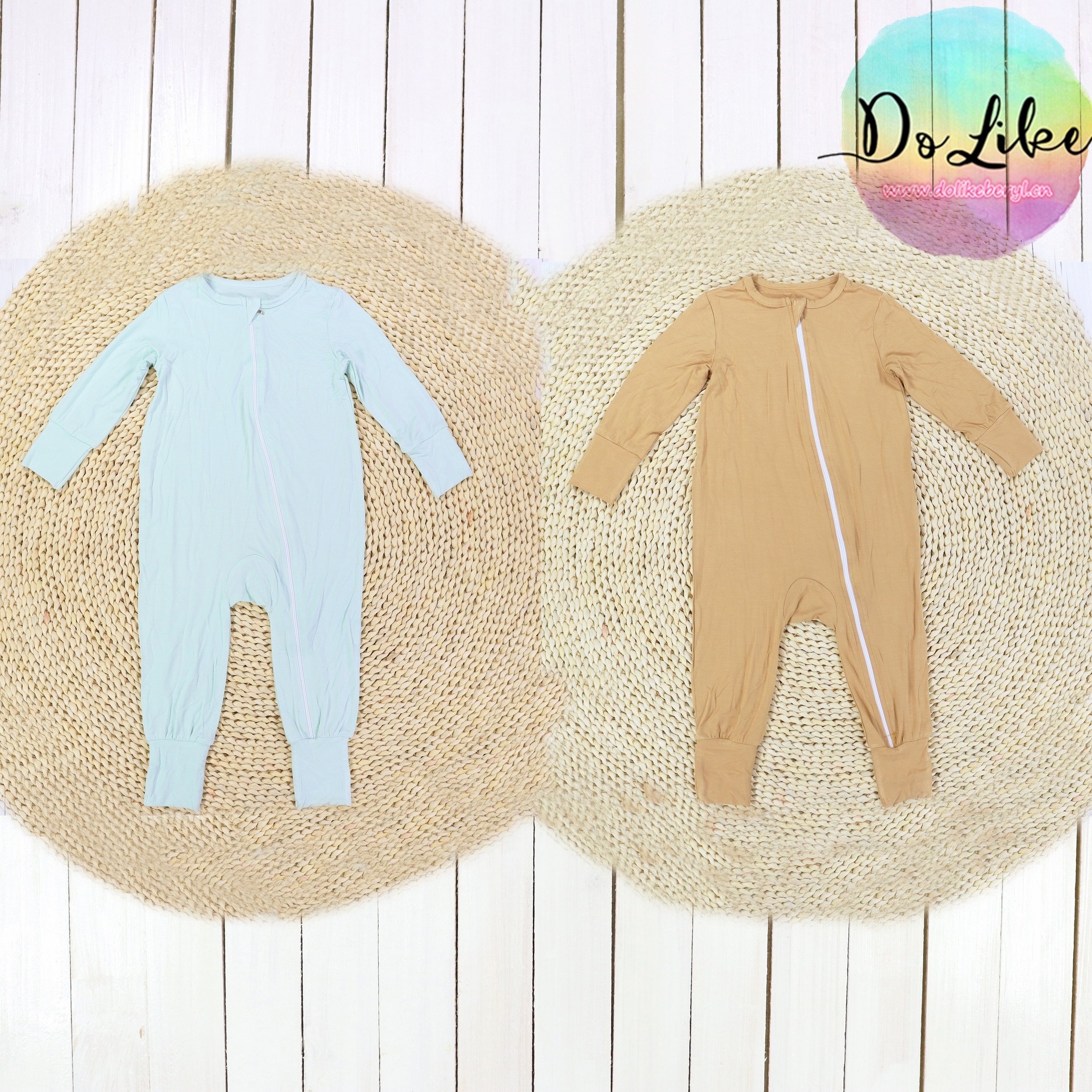 Hot selling spring baby jumpsuits long sleeve knitted custom bamboo kids clothes casual sleep suit little children clothing