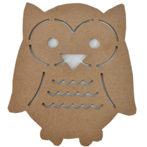 New Design Low Price High Quality Wooden Craft owl MDF cutting