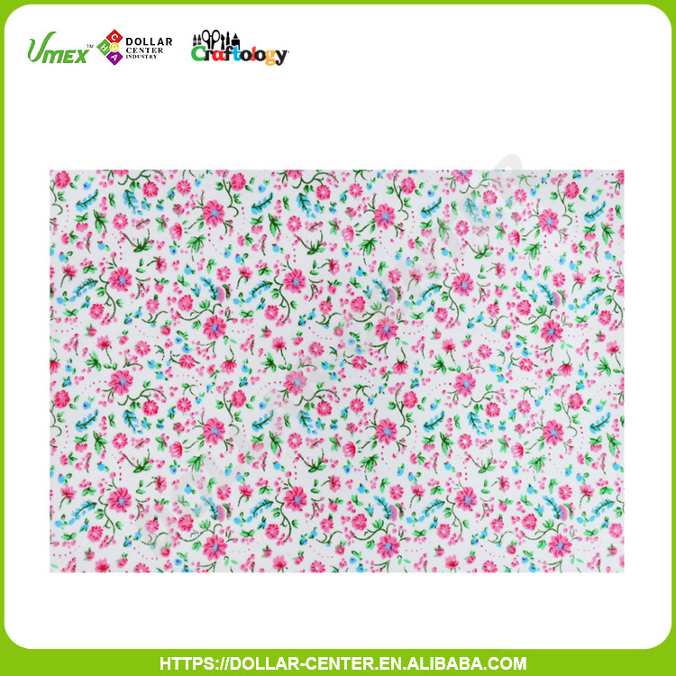 2017 hot sale pink flower fabric sticker