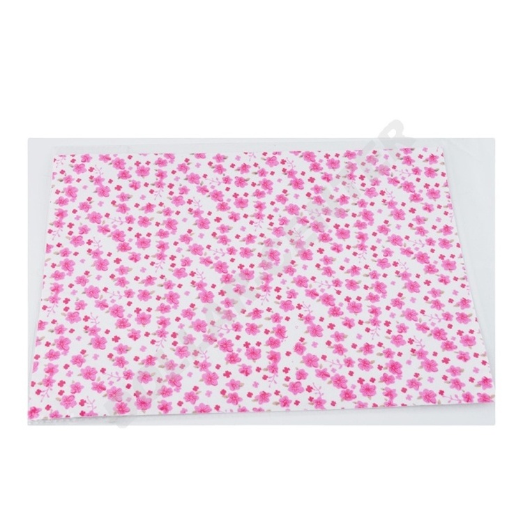 2017 hot sale pink flower fabric sticker