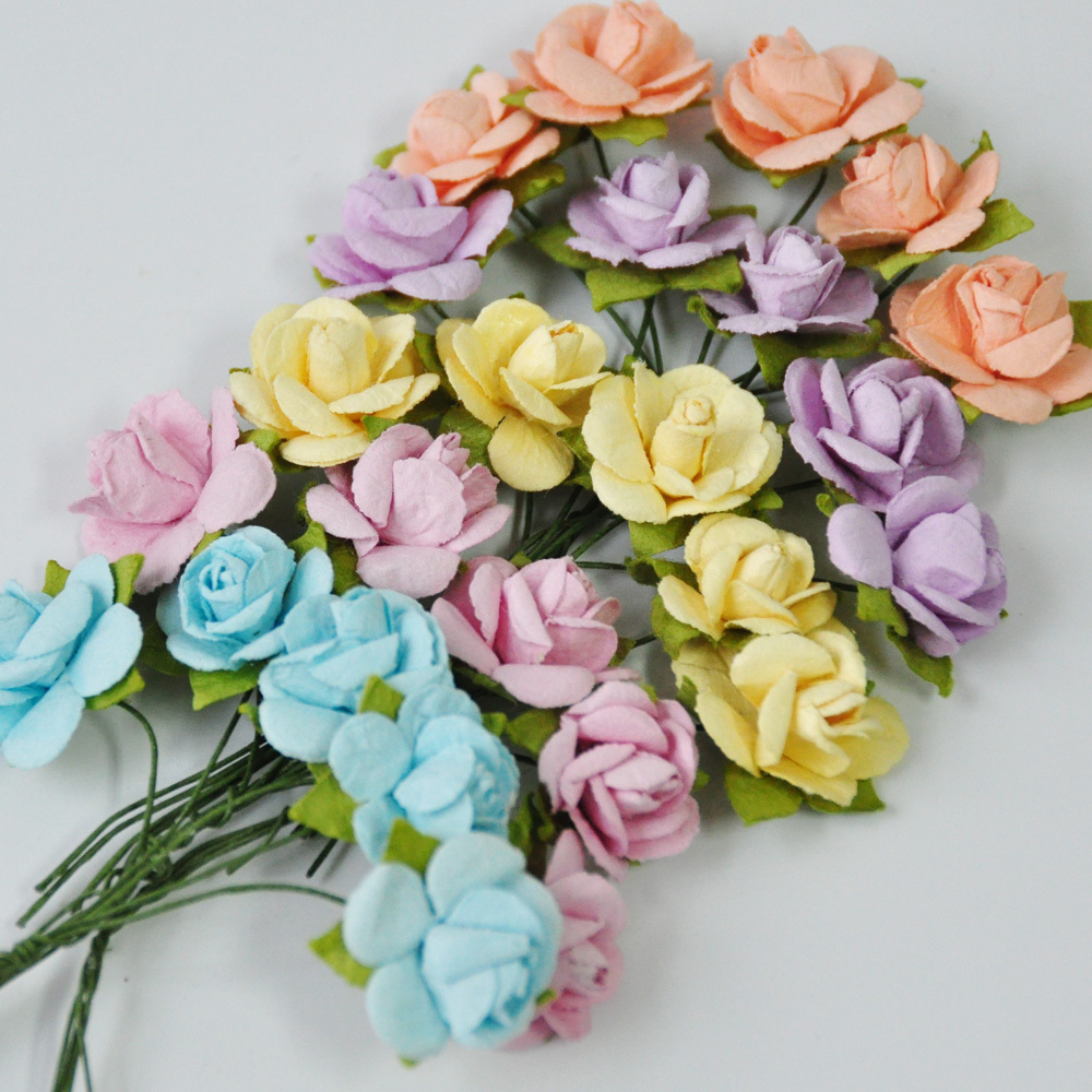 Colorful Scrapbook Rose Flower  Paper Wholesale , DIY Paper Flowers