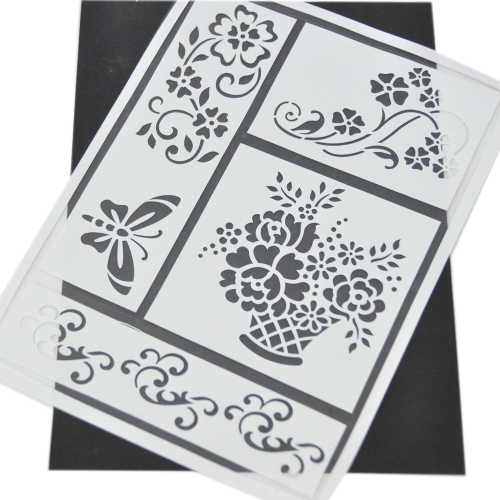 White paper pvc adhesive flower stencil