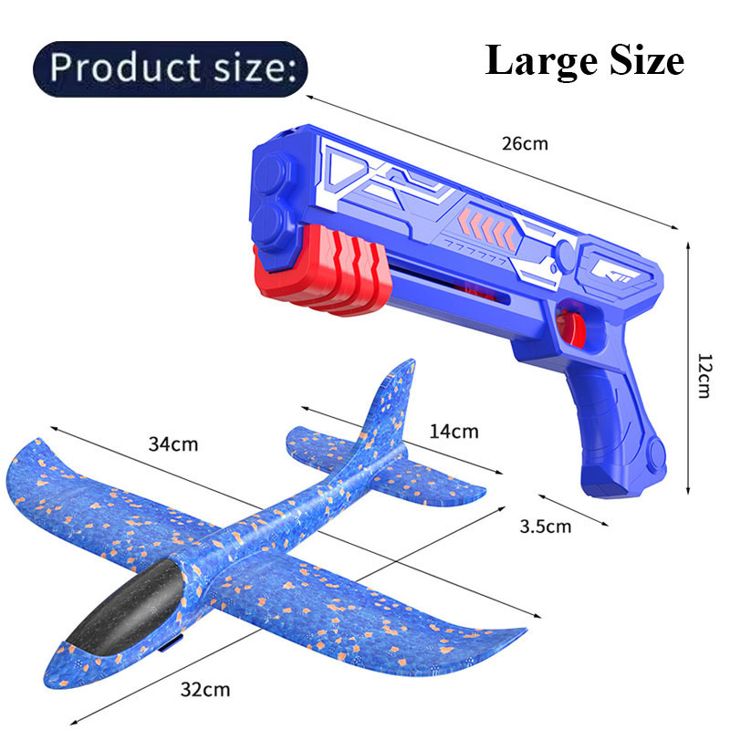 Best Selling Ejection Airplane Gun Shooting Launcher Set Foam Airplane Toy for Kids Outdoor Sport Flying Toys