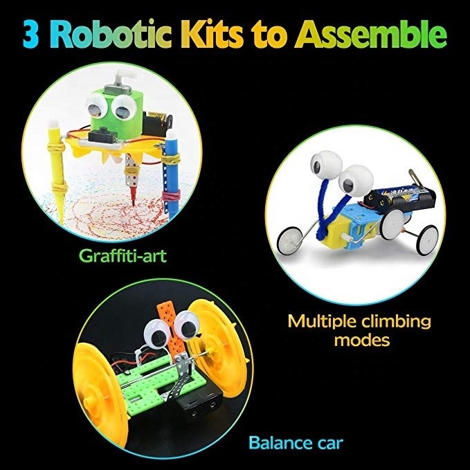 Electric Motor Robotic Science Kits, DIY STEM Toys for kids, Building Science Experiment Kits for Boys and Girls