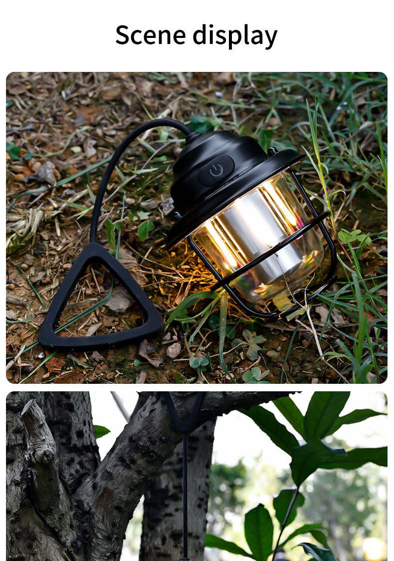 2023 New Mini Retro Camping Light Portable Camping Lantern Seven Kinds Of Dimming USB Charge Camp Light Outdoor LED Tent Light