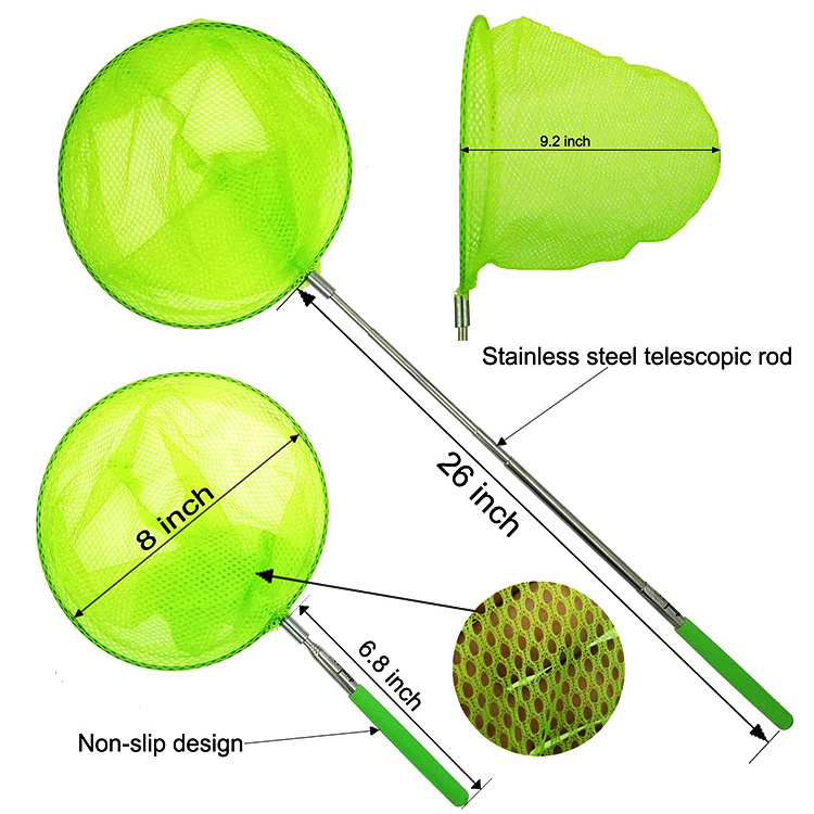 Kids Bug Catcher Extendable Handle Outdoor Catching Butterfly Fishing Nets Toy Insects Catchers