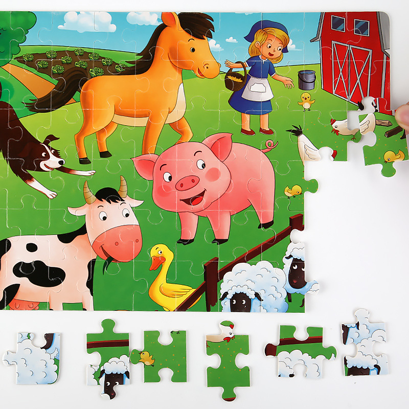 CPC Kids Wooden Puzzle Set  Early Education Puzzle Thinking Training Matching Blocks 6 Theme Puzzle Toys for 3 Ages Children