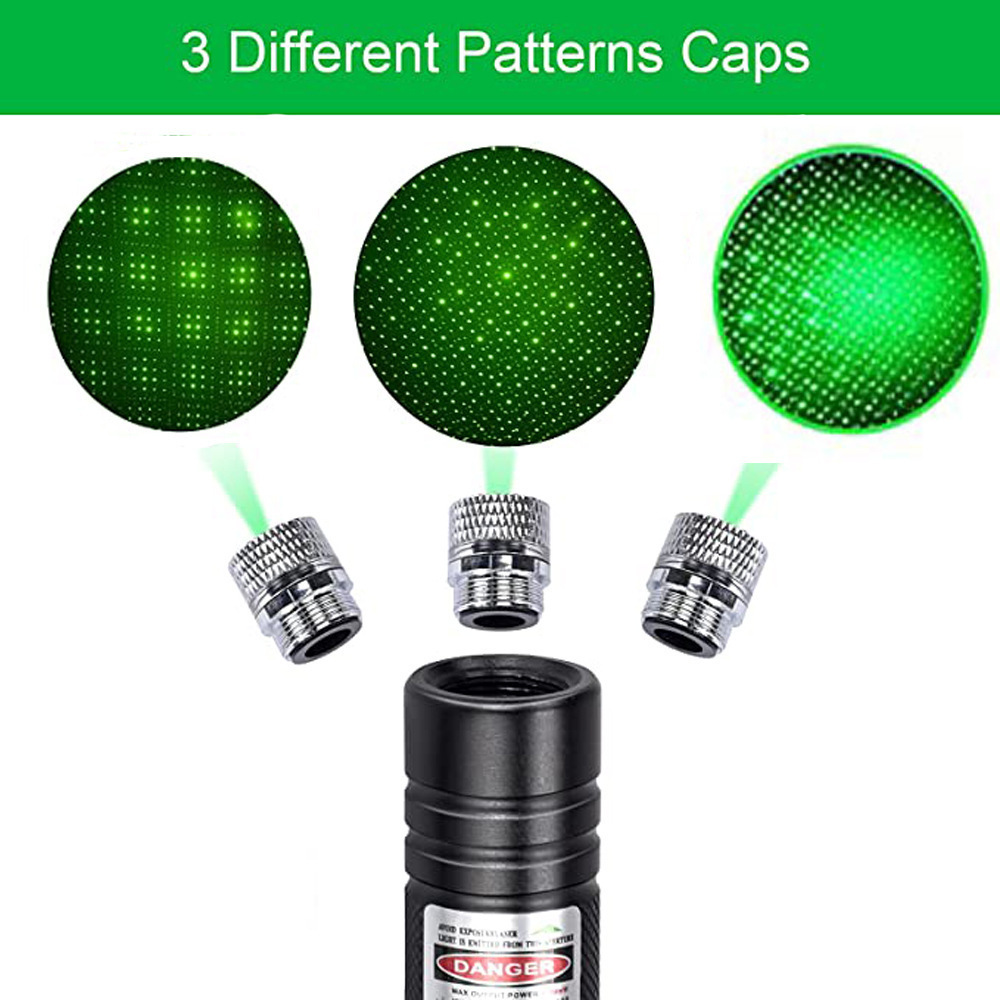 Hot Green Laser Pointer 2000 Meter Long Range High Power Flashlight Rechargeable Pointer for USB with Star head Adjustable Focus