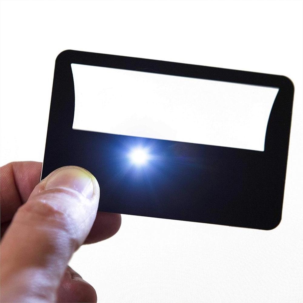 Wholesale Credit Card Size LED Magnifying Glass 3x Magnifier with Light for Reading