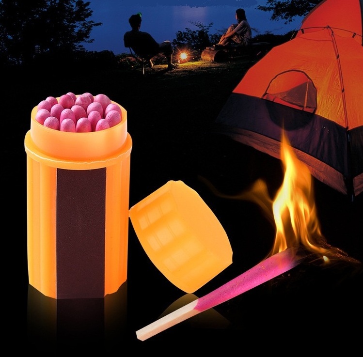 Factory Customized Outdoor Emergency Waterproof Windproof Matches Survival Camping Strike  Wooden Match to Make Fire