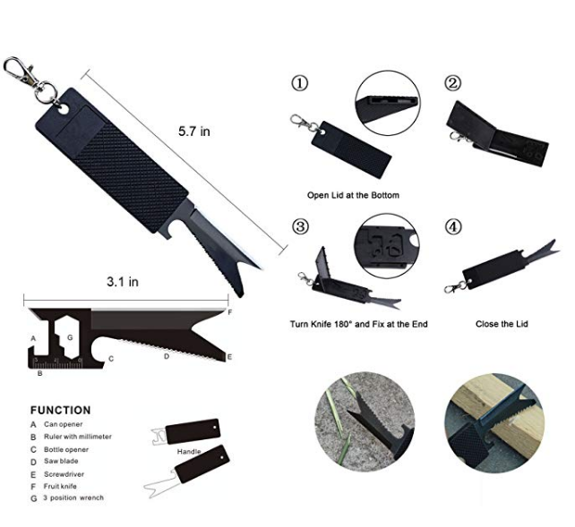 11 in 1 Outdoor Emergency Survival Kit with Tactical Pen|Bracelet|Temperature Compass|Fire Start , Survival Gear Kit