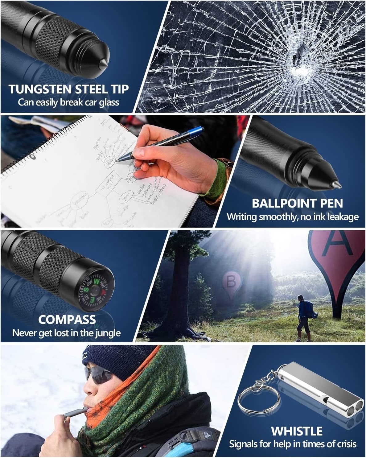 Tactical pen 2021 new multi-functional lighter cross-border e-commerce product hot selling outdoor equipment