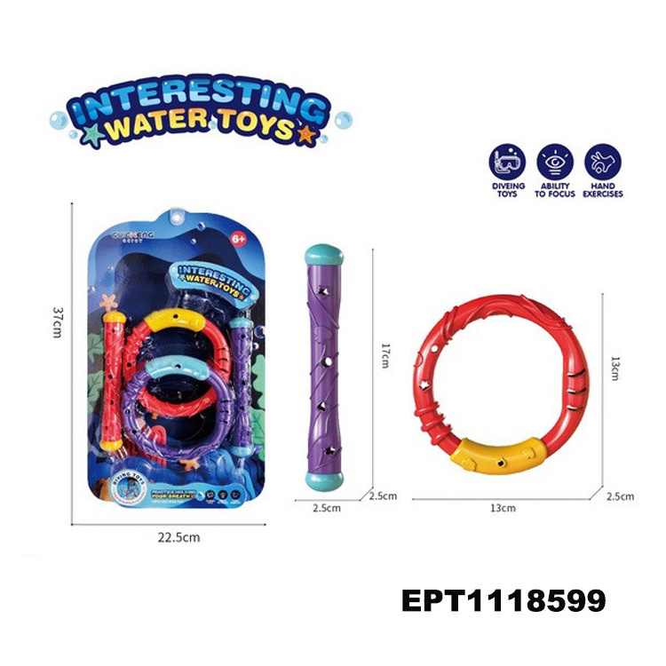 EPT Dollar Toys Diving Kids Toys Underwater Toy Wholesale Custom Children Flying Sky Dive Stick Ring For Pooll