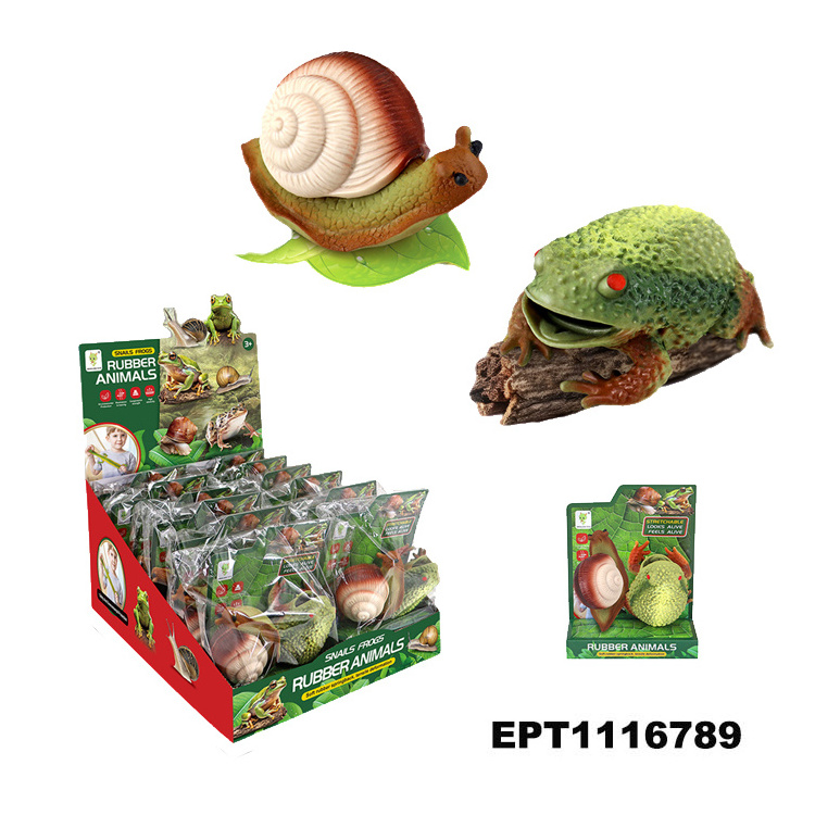 EPT Dollar Toys Tpr Soft Rubber Stretch Horned Snail Hermit Crab Round Squid Frog Lizard Octopus Animal Decompression Toys