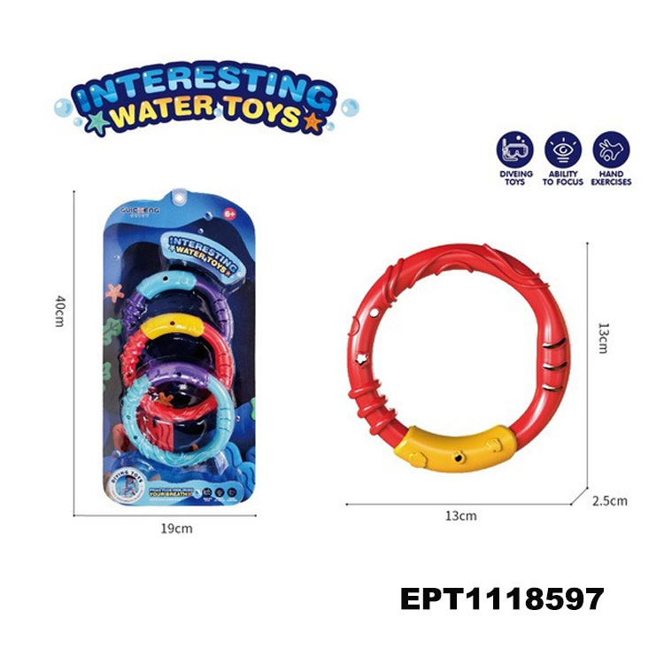 EPT Dollar Toys Diving Kids Toys Underwater Toy Wholesale Custom Children Flying Sky Dive Stick Ring For Pooll